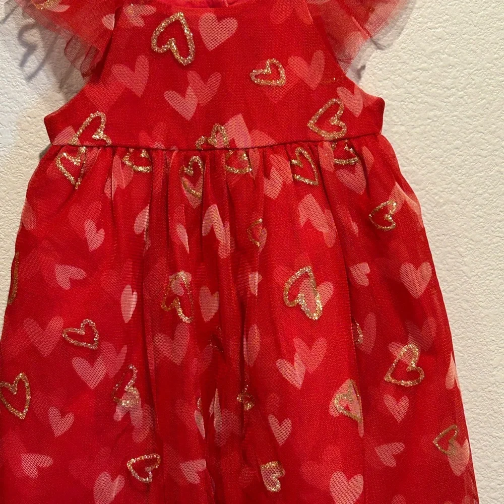 Isaac Mizrahi Red and Gold Heart Kids Dress